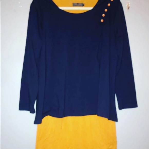 💙 Anthropologie Amaryllis Navy and Gold Sailor Tunic 1980’s Style MEDIUM - Picture 8 of 8